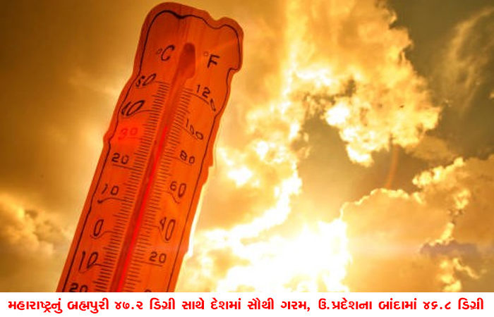આગઝરતી ગરમી: મહારાષ્ટ્રનું બ્રહ્મપુરી 47.2 ડિગ્રી સાથે દેશમાં સૌથી ગરમ, યુપીના બાંદામાં 46.8 ડિગ્રી