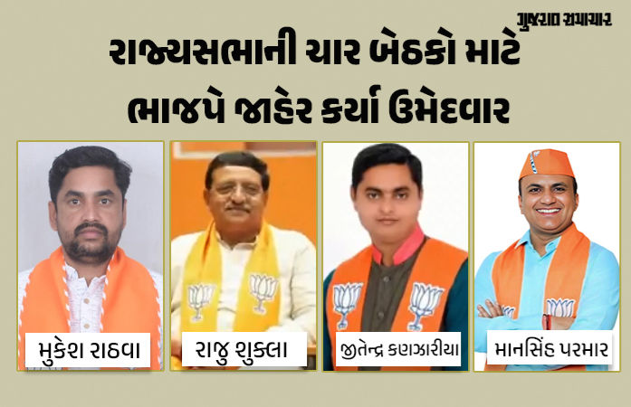 ગુજરાતમાં રાજ્યસભાની ચૂંટણીમાં પણ 'નો રિપીટ થિયરી', ભાજપના 4 ઉમેદવાર જાહેર