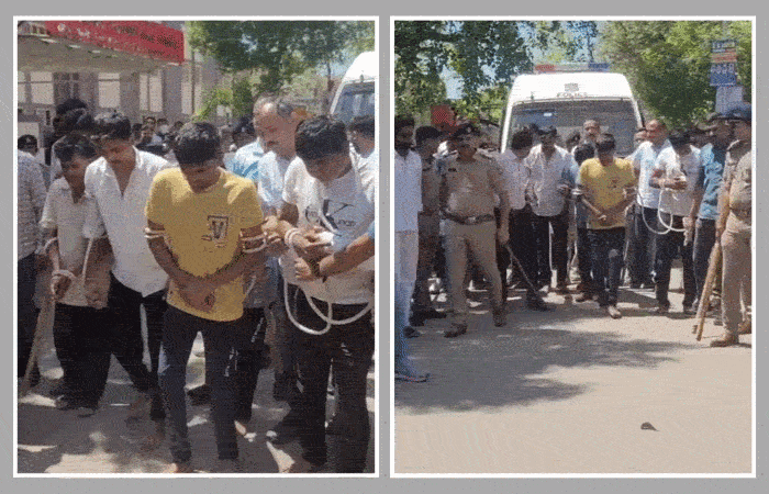 અમદાવાદ: હત્યા કેસમાં 5 આરોપીઓનું ઘટનાસ્થળે રિકન્સ્ટ્રક્શન, હથકડી સાથે લંગડાતા ચાલતા શખસોને જોવા લોકો ઉમટ્યા