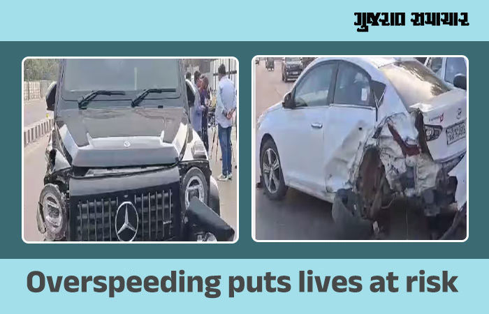Another speeding car in Ahmedabad puts lives at danger
