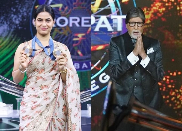Amitabh Bachchan learns secrets of shooting from Manu Bhaker