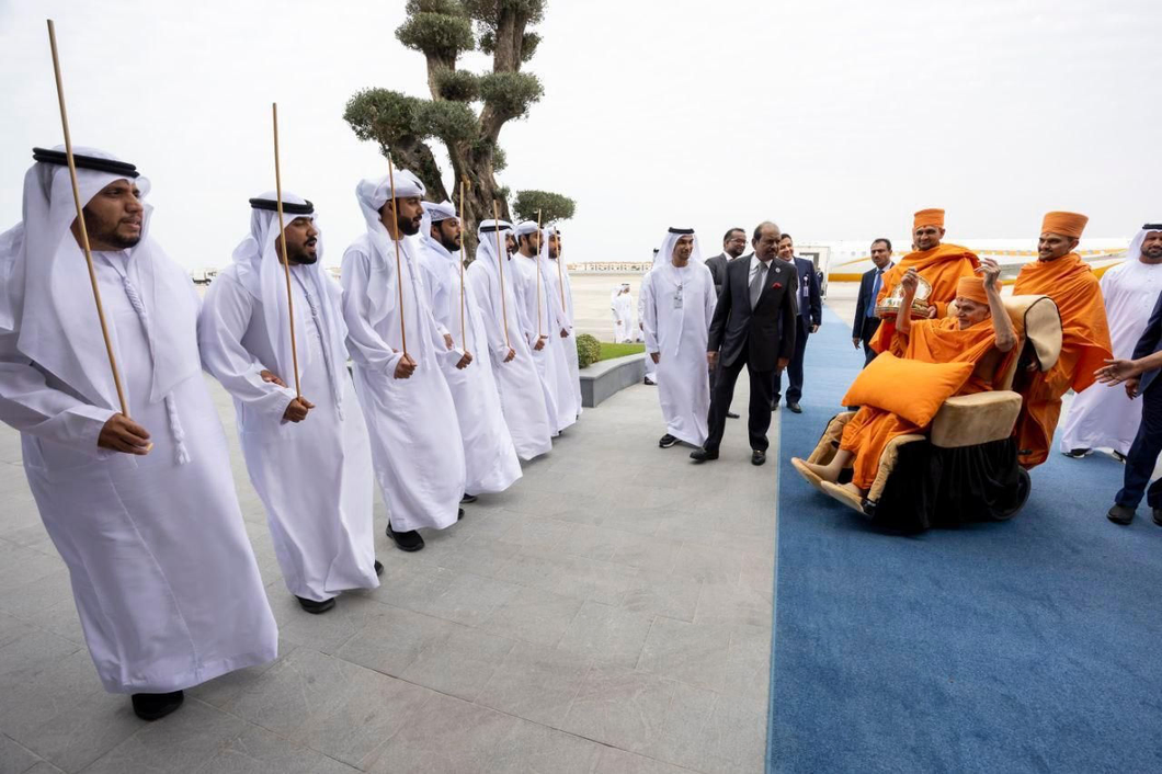 Mahant Swami Maharaj reaches Abu Dhabi for inauguration of UAE’s first Hindu temple