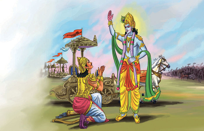 શ્રી કૃષ્ણપ્રભુ, ''સ્વધામ જતાં, દુઃખી અર્જુને, કૃતજ્ઞાતા વ્યક્ત કરતાં... યુધિષ્ઠિર સામે હૃદયદ્રાવક આક્રંદ કર્યું....'