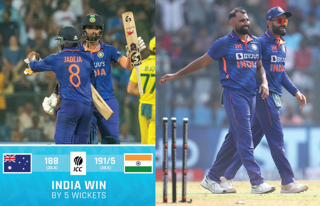 INDvsAUS : રાહુલ-જાડેજાની મજબૂત બેટીંગ બાદ ભારતની ઓસ્ટ્રેલિયા સામે જીત