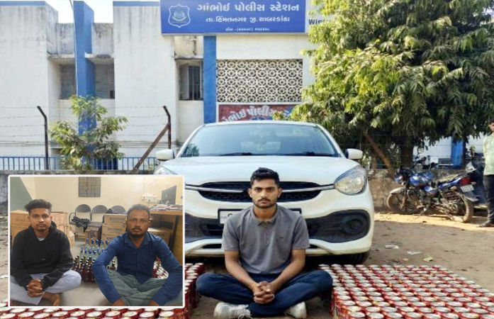 નાતાલ અને થર્ટી ફર્સ્ટ પૂર્વે ગાંભોઈ પંથકમાંથી 6.50 લાખના દારૂ સાથે 2000 બોટલ જપ્ત