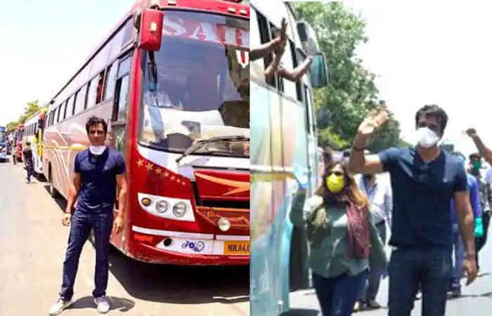 સોનૂ સૂદે પરપ્રાંતીય મજૂરોને પોતાના વતન જવા માટે ઘણી બસોની વ્યવસ્થા કરી