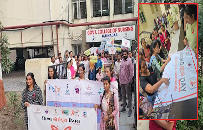 જામ્યુકોની આરોગ્ય શાખા દ્વારા સ્લ્મ વિસ્તારમાં વિશ્વ એઇડ્સ દિવસની ઉજવણીના ભાગરૂપે રેલી તેમજ અવેરનેશ કાર્યક્રમ યોજાયો