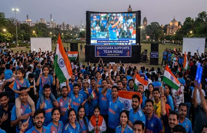 T20 વર્લ્ડ કપ ફાઈનલનો રોમાંચ: ભારત-ન્યૂઝીલેન્ડ મુકાબલા પહેલાં વડોદરામાં ક્રિકેટ ચાહકોમાં ભારે ઉત્સાહ