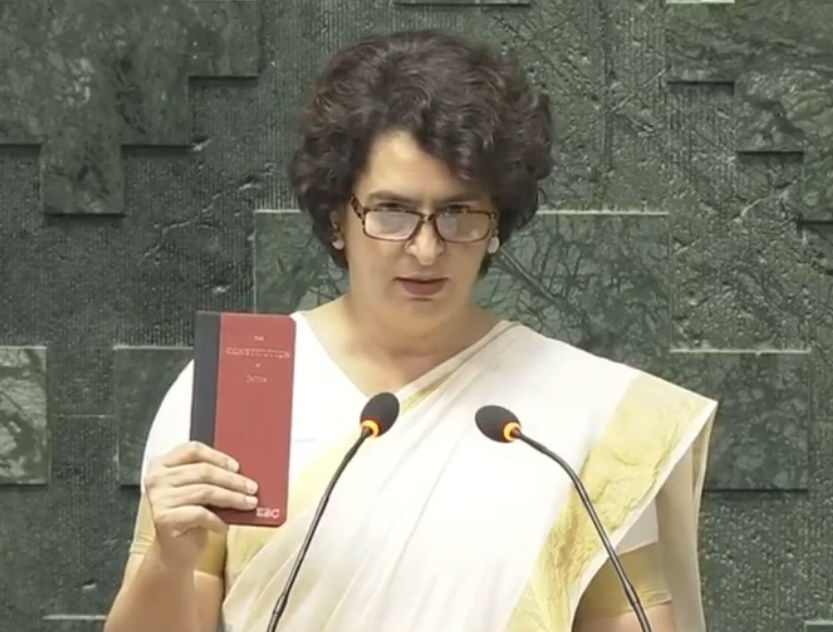 ‘I am very happy today’,  Priyanka Gandhi takes oath as Lok Sabha MP