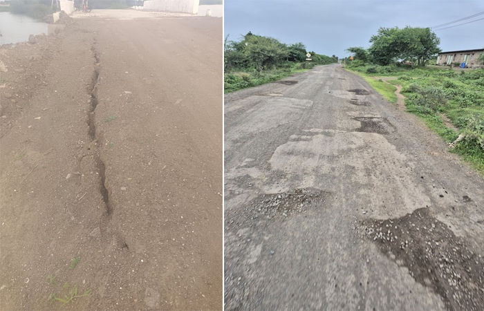 કાલાવડના ધાંધલ પીપળીયા ગામના રસ્તાની અત્યંત દયનીય સ્થિતિ : સ્થાનિકો પરેશાન