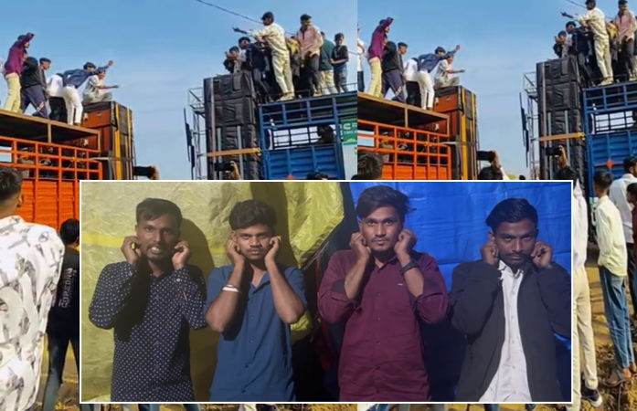 પંચમહાલ: શહેરાના ભુરખલમાં 'DJ યુદ્ધ' ખેલનારા સંચાલકો સામે પોલીસની લાલ આંખ, જાહેરમાં મંગાવી માફી
