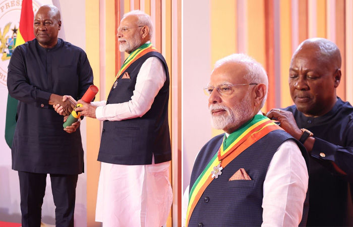 વડાપ્રધાન મોદીને ઘાનાએ આપ્યું 'રાષ્ટ્રીય સન્માન', બંને દેશો વચ્ચે 4 મહત્ત્વપૂર્ણ કરાર અંગે સમજૂતી