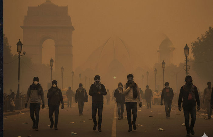દિલ્હીની ઝેરી હવામાં શ્વાસ લેવો મુશ્કેલ, AQI 500 પર પહોંચ્યો, વિઝિબિલિટી શૂન્ય