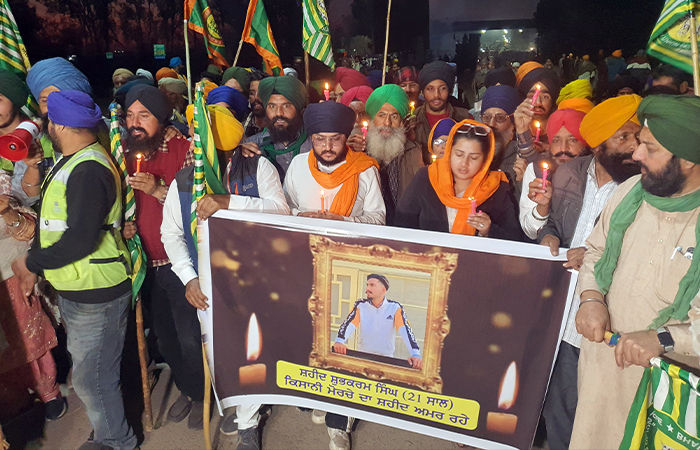 Farmers hold candlelight marches on Punjab-Haryana borders