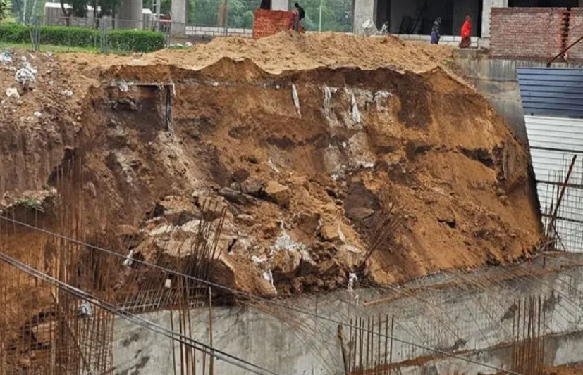 Under-construction building wall collapses in Gandhinagar, one dead, two injured