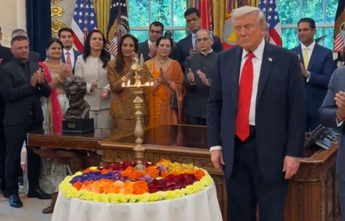 વ્હાઈટ હાઉસમાં દિવાળીની ઉજવણી, ટ્રમ્પે દીપ પ્રગટાવ્યા; કહ્યું- મેં PM મોદી સાથે વાત કરી