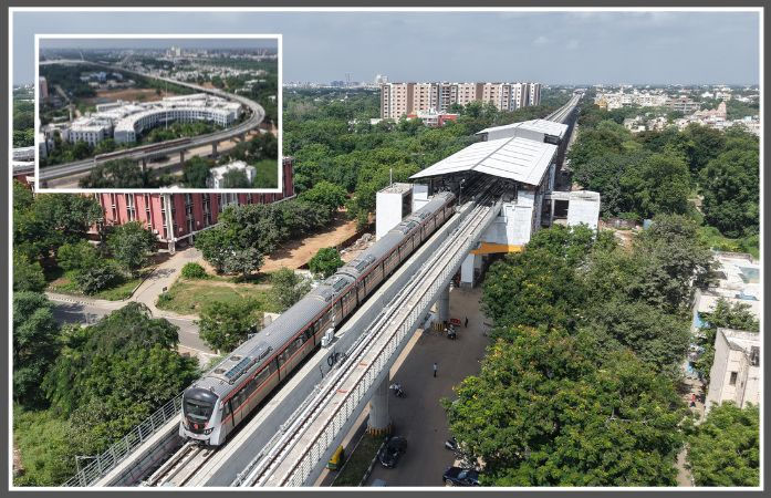 ગાંધીનગર: વિજયાદશમીએ સચિવાલયથી મહાત્મા મંદિર સુધી મેટ્રો ટ્રેનનો કરાયો ટ્રાયલ રન, નૂતન વર્ષથી સેવા થશે શરૂ