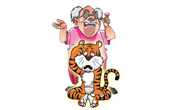 દાદાજીએ વાઘ પંપાળ્યો ! .