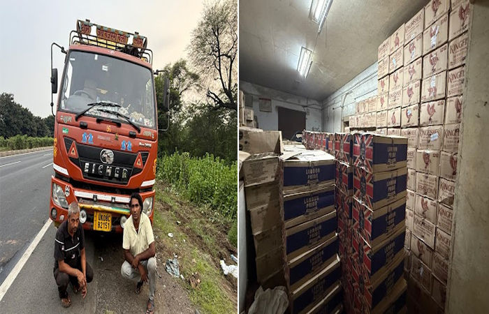 વડોદરા પાસે દારૂના જથ્થા સાથે ટ્રક ઝડપાઈ : બેની ધરપકડ, 51.54 લાખનો મુદ્દામાલ જપ્ત