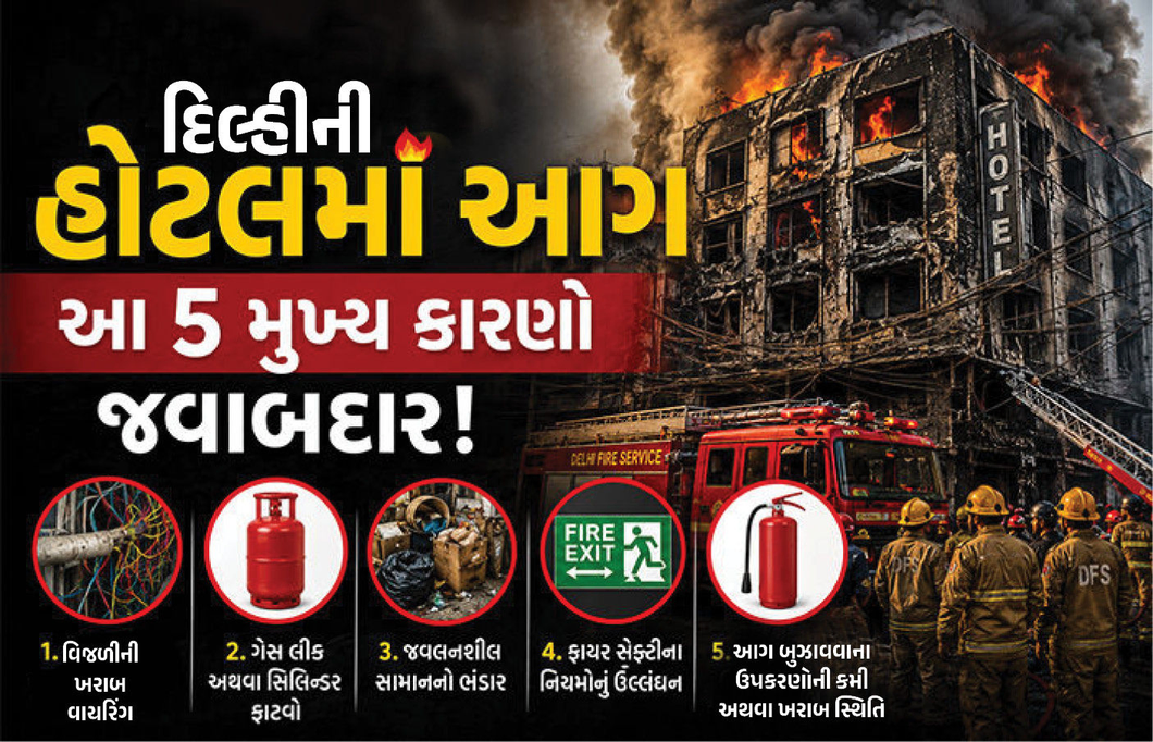 'મંજૂરી કરતાં 4 ગણા વધુ રૂમ, એક જ ગેટ...', દિલ્હીમાં હોટેલ અગ્નિકાંડ માટે જવાબદાર 5 કારણો