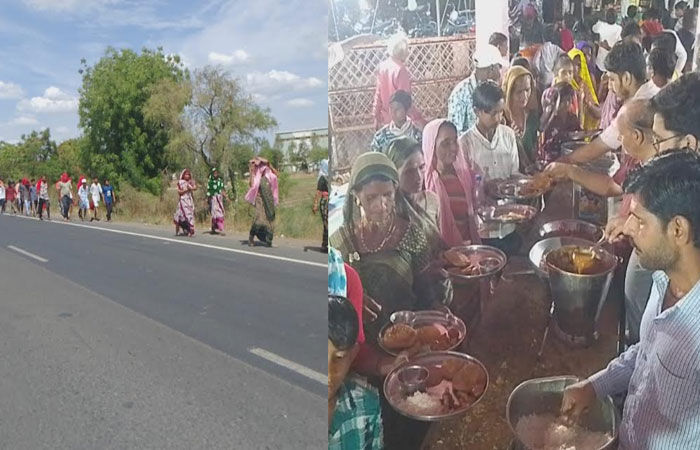 વિરમગામ-લખતર હાઈવે પર ચોટીલા દર્શને જતા પદયાત્રીઓનું ઘોડાપૂર