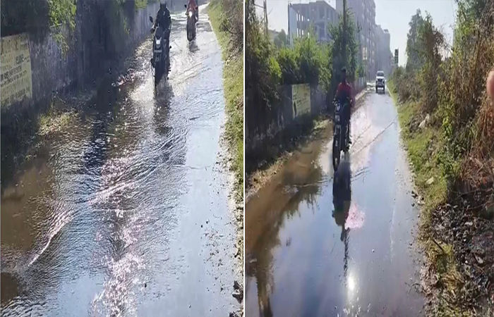વડોદરા શહેરમાં અટલાદરા-બિલ કેનાલમાં ગાબડું પડતા રોડ રસ્તા પર પાણીની રેલમછેલ