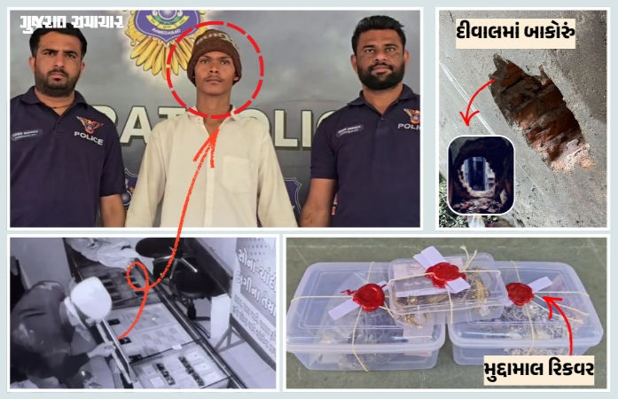 VIDEO | અમદાવાદ: હાટકેશ્વરમાં જ્વેલર્સની દુકાનમાં બાકોરું પાડી લાખોની ચોરી, કડિયાકામ કરનાર શ્રમિક ઝડપાયો
