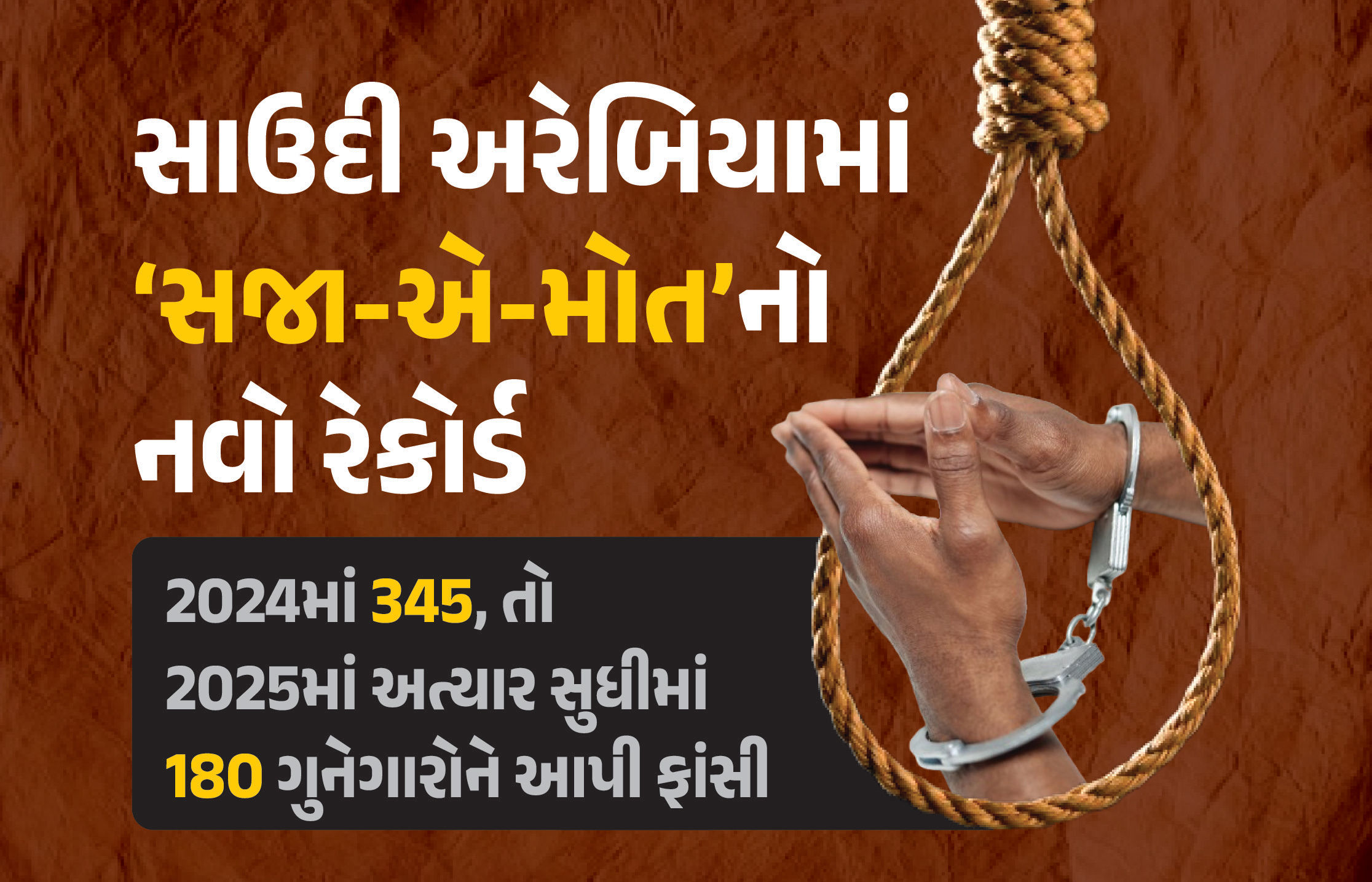 સાઉદી અરેબિયામાં ‘સજા-એ-મોત’નો નવો રેકોર્ડ, 6 મહિનામાં 180 લોકોને ફાંસી આપી, માનવાધિકાર સંગઠન ચિંતિત