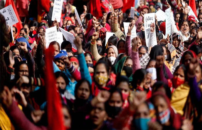 Female Anganwadi workers on strike against govt; demand better pay and work