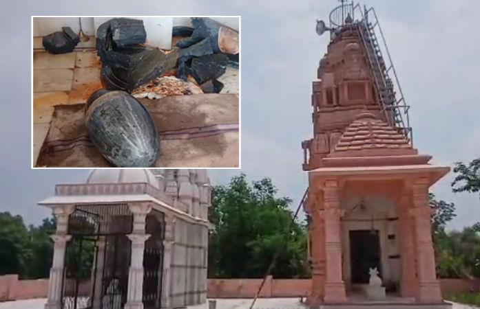 બનાસકાંઠામાં રામેશ્વર મંદિરમાં શિવલિંગ પર પડી વીજળી, જળાધારીના પથ્થરો 200 ફૂટ દૂર સુધી ઊડ્યા