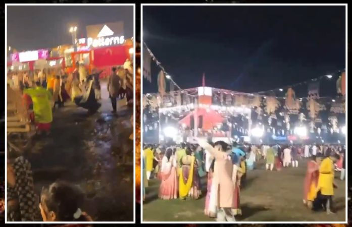 વડોદરાના યુનાઈટેડ વેમાં કાદવ-કીચડથી પરેશાન ખેલૈયાઓએ ગરબા બંધ કર્યા, આયોજકોની રિફંડની તૈયારી