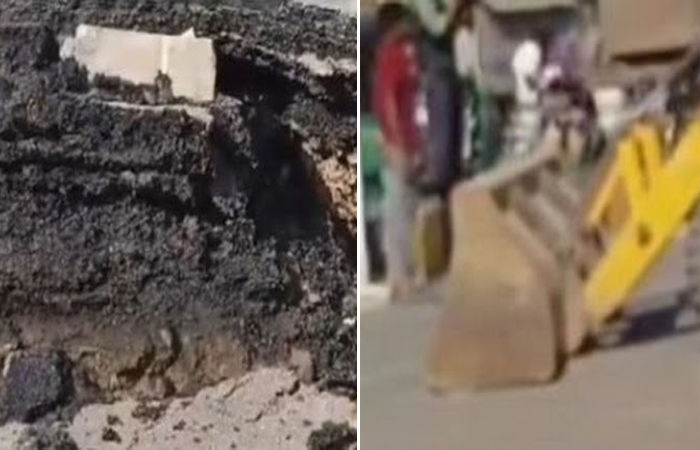 વડોદરાના અકોટામાં સતત ચોથી વાર એક જ જગ્યા પર ભુવો પડ્યો : આરોપીઓની જેમ અધિકારીઓ, કોન્ટ્રાક્ટરોનો વરઘોડો કાઢવા માગ