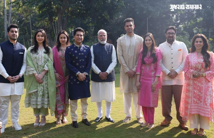 Photos: સચિન તેંડુલકર પરિવાર સાથે PM મોદીને મળ્યા, દીકરા અર્જુનના લગ્નનું આપ્યું આમંત્રણ