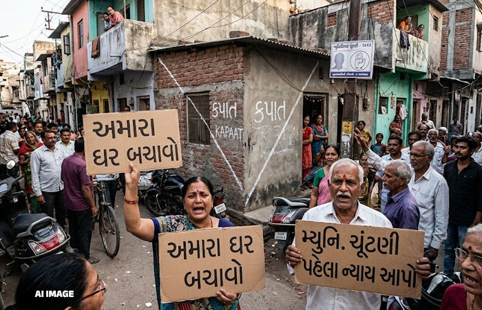 ચૂંટણી અગાઉ વિવાદ : અમદાવાદના ચાંદલોડિયામાં રોડ પહોળો કરવા એક હજાર મકાનોમાં કપાત આવશે