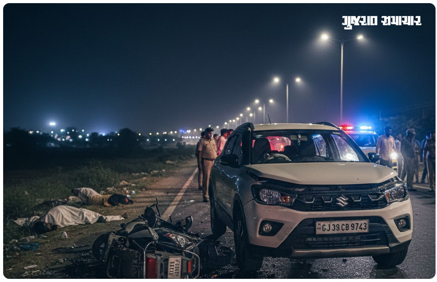 થરાદ-સાંચોર હાઈવે પર બાઈક અને કાર વચ્ચે ભયંકર ટક્કર, પ્રસંગમાં જતા બે યુવકોના મોત