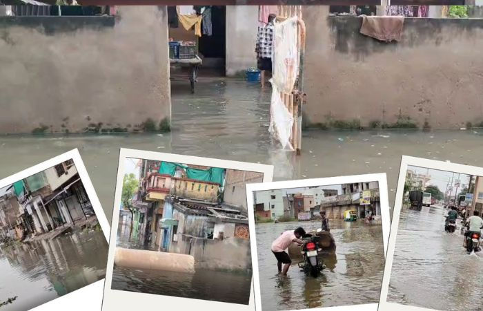 બાવળા જળબંબાકાર: ઠેર-ઠેર પાણી ભરાતાં જનજીવન અસ્તવ્યસ્ત