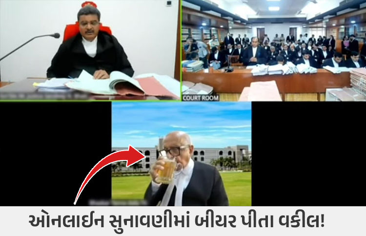 ગુજરાત હાઈકોર્ટમાં સુનાવણી દરમિયાન બીયર પીતા જોવા મળ્યા વરિષ્ઠ વકીલ! અવમાનની કાર્યવાહી શરૂ