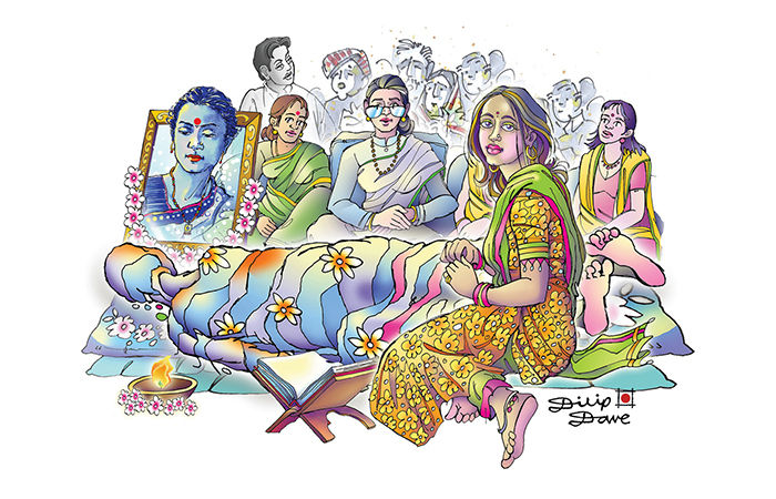 સૌભાગ્ય અખંડ હતું, દાંપત્ય નહીં                 .