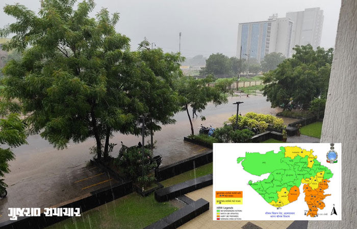અમદાવાદમાં ભારે પવન સાથે વરસાદ, આગામી ચાર દિવસ રાજ્યમાં ભારેથી અતિભારે વરસાદની આગાહી