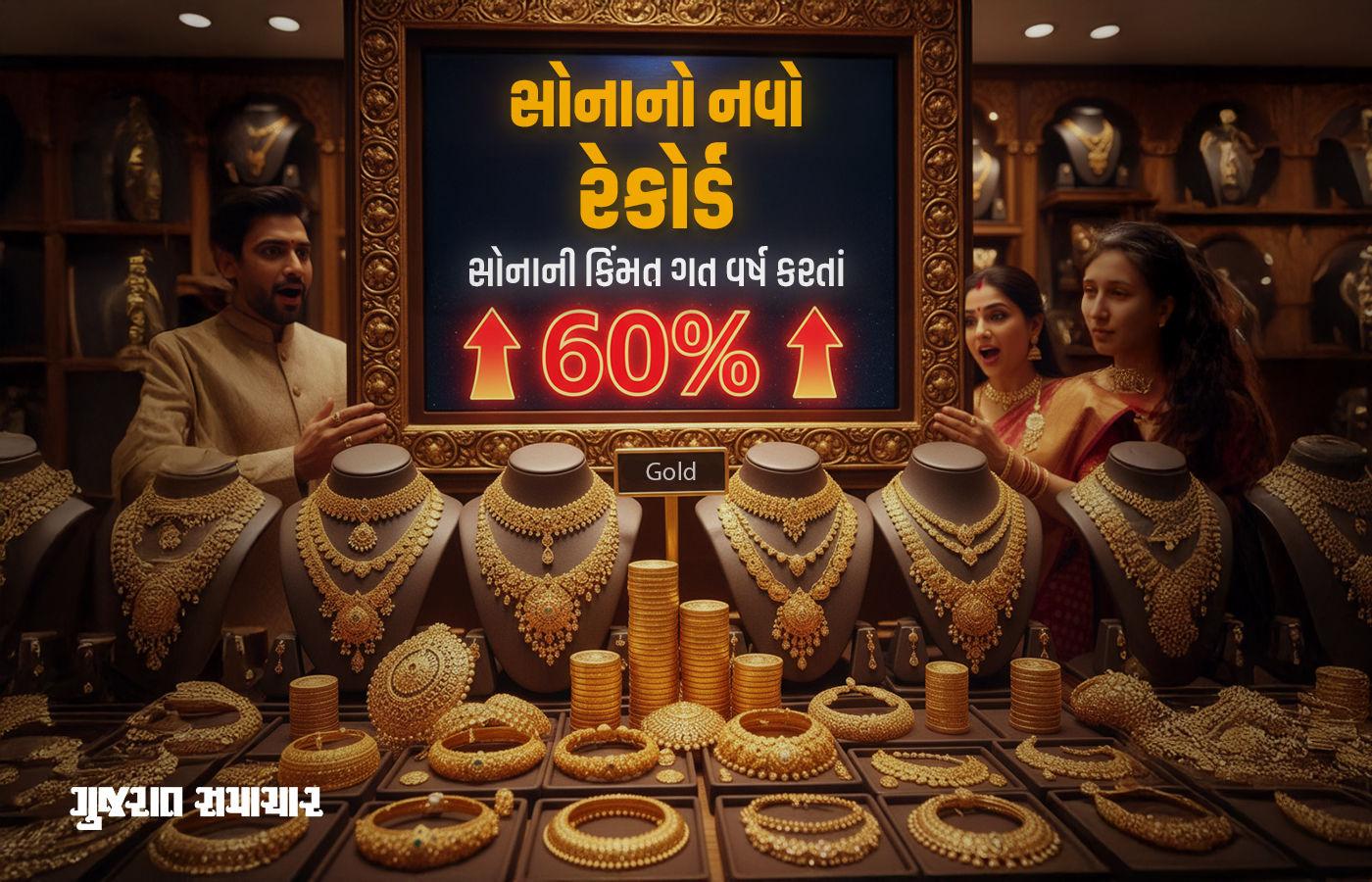 નવી ઊંચાઈ: ધનતેરસે સોનાની કિંમત ગત વર્ષ કરતાં 60 ટકા વધુ, 1.34 લાખ રૂપિયા પહોંચ્યો ભાવ