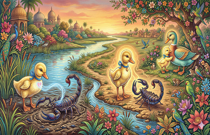 The Duckling and the Scorpion: A Battle of Natures