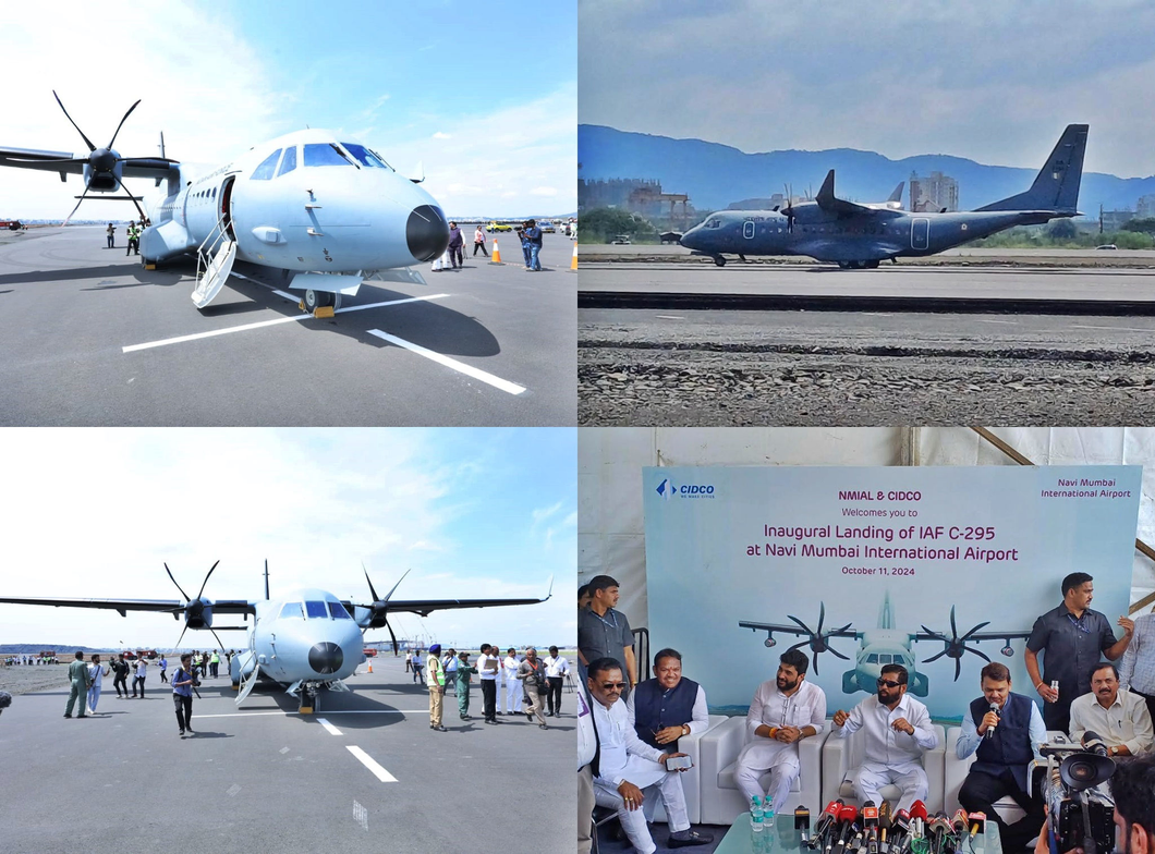 IAF C295 aircraft lands successfully at Navi Mumbai International Airport