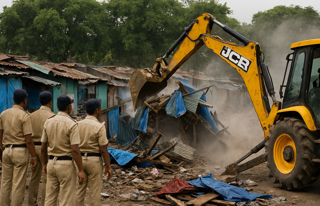 Demolition drive continues in Devbhoomi Dwarka; illegal structures razed