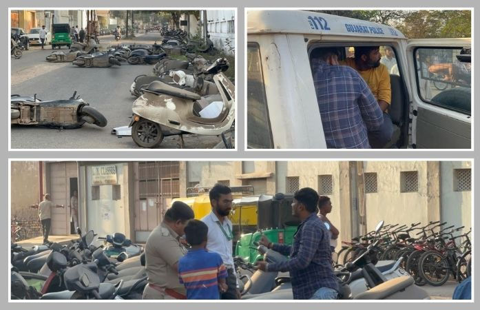 જામનગર: 'ઓલા' સર્વિસ સેન્ટરની લાપરવાહી સામે આક્રોશ, બે શખસોએ વાહનોમાં કરી તોડફોડ