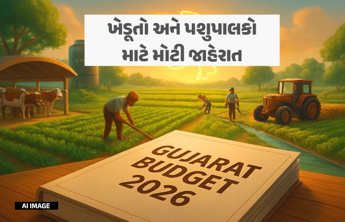ગુજરાત બજેટ 2026-27: 'જગતના તાત' માટે મોટી જાહેરાતો, સિંચાઈ, ગૌસેવા અને કૃષિ ટૅક્નોલૉજી પર વિશેષ ભાર