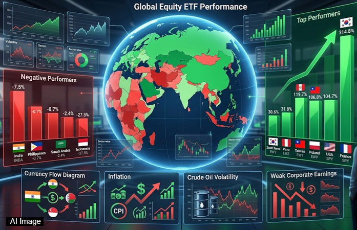 ભારતીય માર્કેટ ફ્લોપ: Global Equity ETFમાં માઇનસ 7.5% રિટર્ન, સાઉથ કોરિયા ચમક્યું