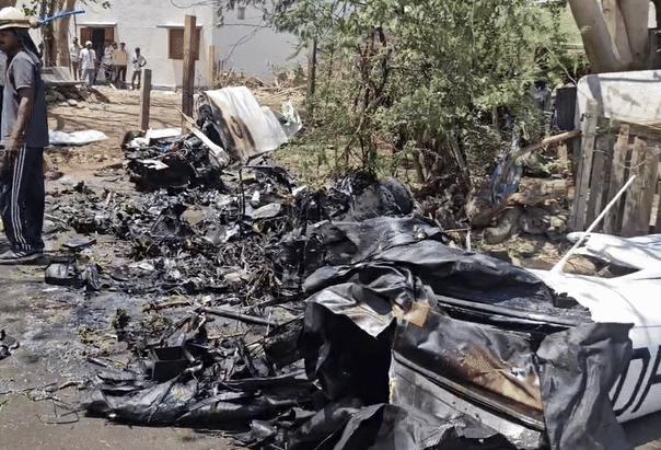 Private plane crashes in Amreli's residential area, pilot dead