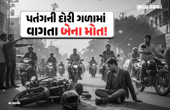 ઉત્તરાયણના પર્વે માતમ: બાયડ અને જંબુસરમાં દોરીથી ગળું કપાતા બે યુવકોના મોત, જેતપુરમાં ધાબા પરથી પટકાતા મહિલા ઘાયલ