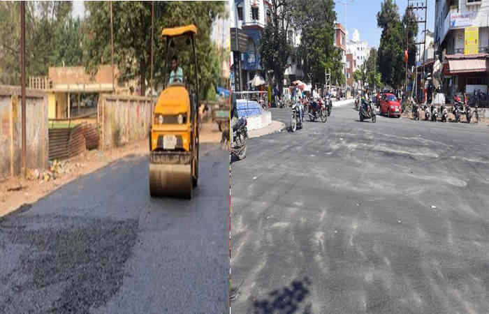 વડોદરા કોર્પોરેશન દ્વારા રોડના ખાડા પર પેચ વર્કનું કામ ધમધોકાર શરૂ કરાયું