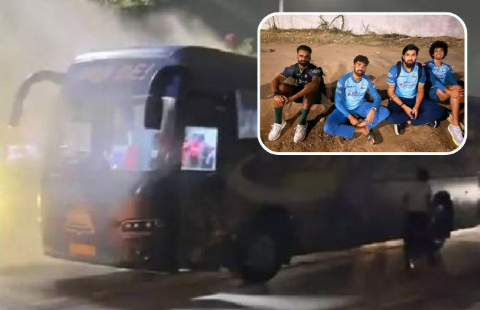 IPL ફાઈનલ હાર્યા બાદ ગુજરાત ટાઈટન્સ ટીમ દુર્ઘટનાનો શિકાર, રોડ વચ્ચે બસમાં શોર્ટ સર્કિટ બાદ ધૂમાડો ફેલાયો